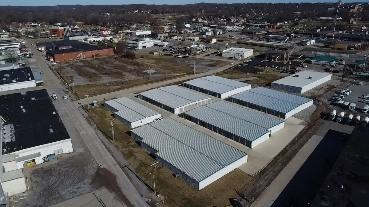 bird eye view of storage facility