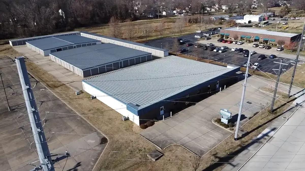 bird eye view of storage facility