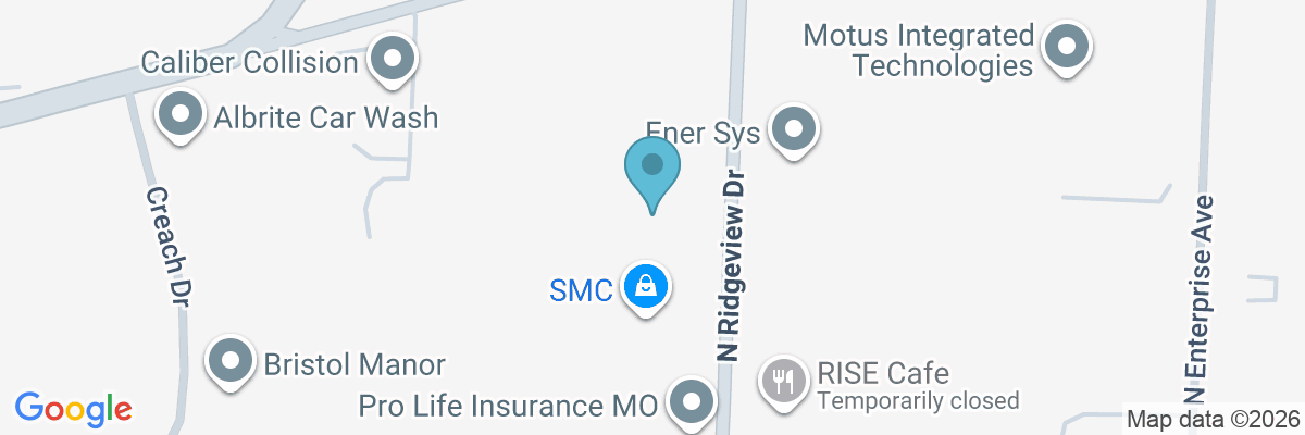 Map showing facility locations