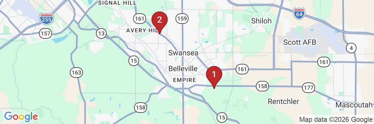 Map showing facility locations