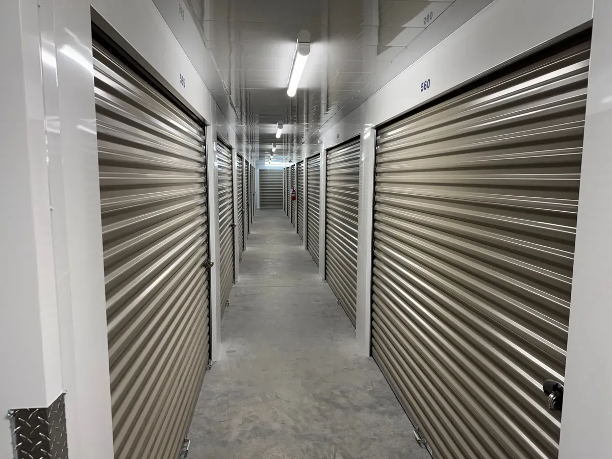 Interior hallway of a storage facility