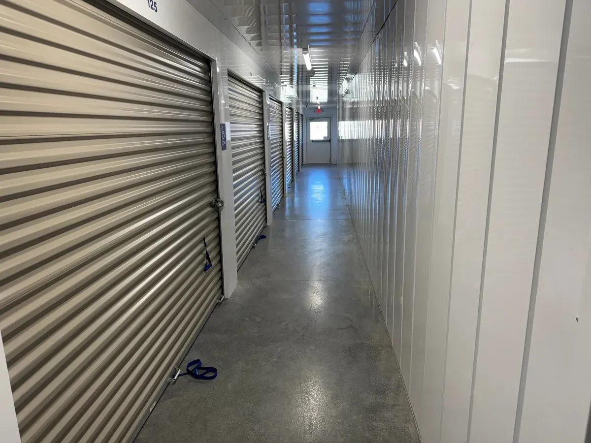 Interior hallway of a storage facility