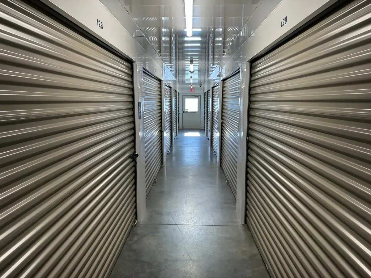 Interior hallway of a storage facility